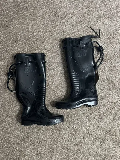 Pre-owned Raf Simons S/s 2018 Wellington Boots In Black