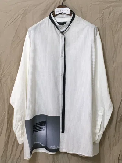 Pre-owned Raf Simons Ss17 Oversized Shirt With Flag In White