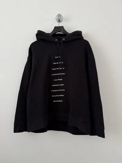 Pre-owned Raf Simons Ss18 Poem Patch Joy Division Hoodie In Black