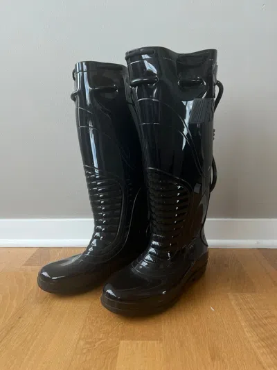 Pre-owned Raf Simons Ss18 Rainboots In Black