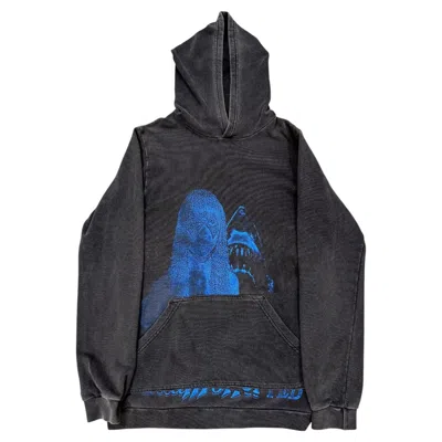 Pre-owned Raf Simons S/s2003  “consumed” Penelope Jaws Faded Hoodie In Black