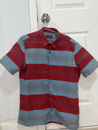 Pre-owned Raf Simons Ss2015 Textured Stripe Shirt In Blue