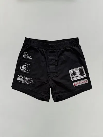 Pre-owned Raf Simons Ss21 My Own Antwerp Patch Boxer Shorts In Black