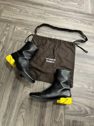 Pre-owned Raf Simons Ss21  Solaris-21 High Zip Up Boots In Black