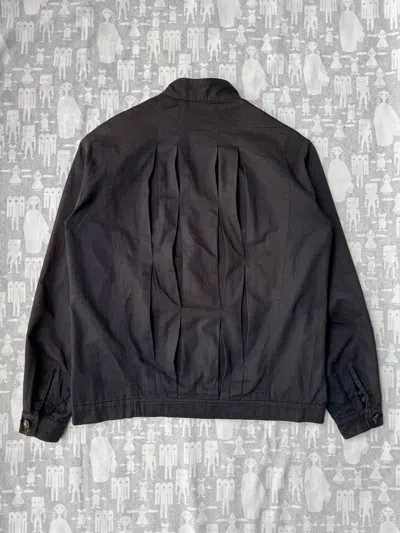 Pre-owned Raf Simons Ss99 Inverted Pleats Cotton Blouson Jacket In Black