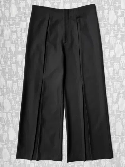 Pre-owned Raf Simons Ss99 Wide Leg Inverted Pleat Wool Trousers In Black
