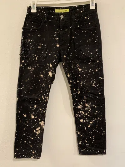 Pre-owned Raf Simons Sterling Ruby Sr Studio X  Aw14 Splatter Jeans In Black
