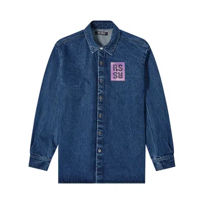 Pre-owned Raf Simons Straight Fit Denim Overshirt 'navy' In Blue