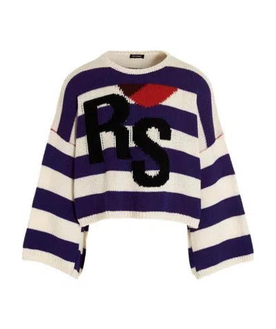 Raf Simons Striped Knitted Sweater In Multicolor