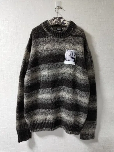 Pre-owned Raf Simons Striped Polaroid Sweater In Grey