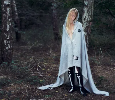 Pre-owned Raf Simons Sweatshirt Hoodie Cape Cloak In Gray