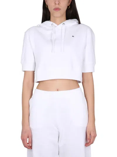 Raf Simons Logo-embroidered Cotton Sweatshirt In White