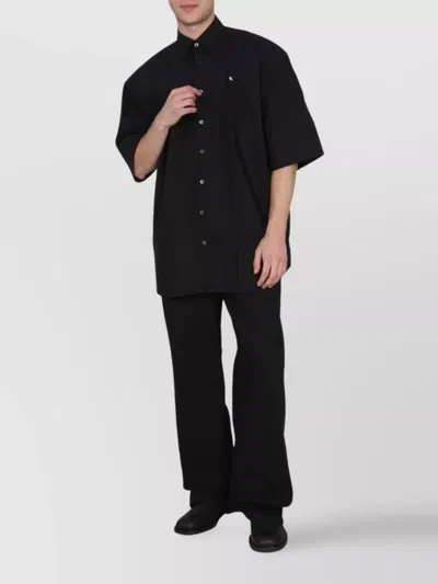 Raf Simons Text Embroidered Short Sleeve Shirt