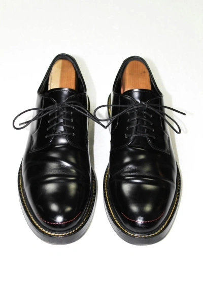 Pre-owned Raf Simons Tonal Stitch Derby Shoes In Black