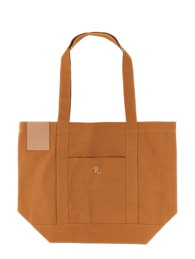 Raf Simons Tote Bag With Logo Patch In Beige