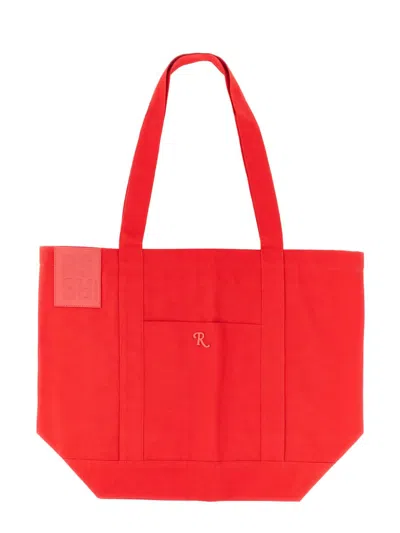 Raf Simons Tote Bag With Logo Patch In Red