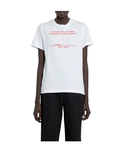 Raf Simons Tour-print Short-sleeve T-shirt In White