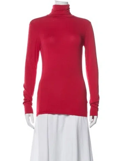 Pre-owned Raf Simons Turtleneck Long Sleeve Top In Red