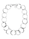 Raf Simons Linked Rings Chain Collar Necklace In Silver