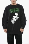 Raf Simons Vintage Effect Altered Reality Crew-neck Sweatshirt With Fro In Black