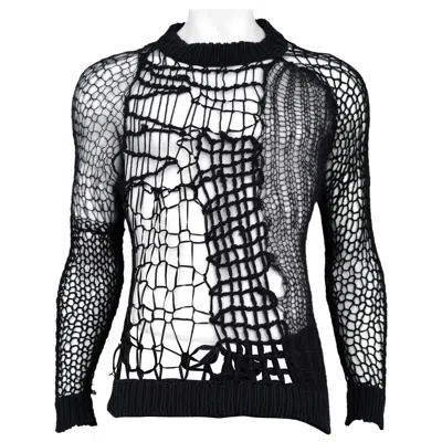 Pre-owned Raf Simons Vintage  Black Cobweb Spider Sweater 1998-99