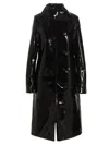 Raf Simons Black Vinyl Trench Coat In Black