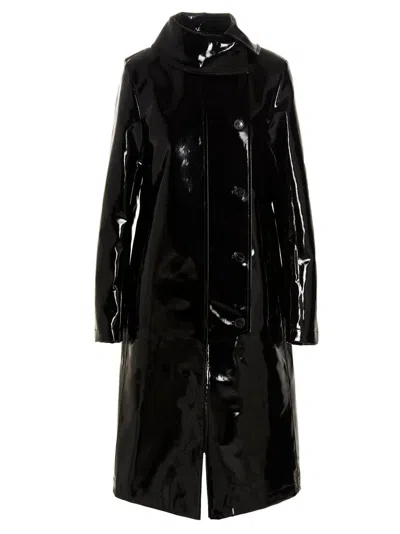 Raf Simons Vinyl Trench Coat In Black
