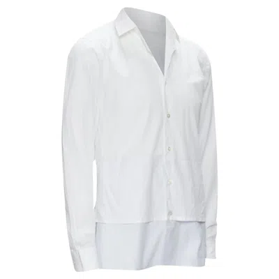 Raf Simons White Extended Layered Hem Deconstructed Shirt Eu44 S