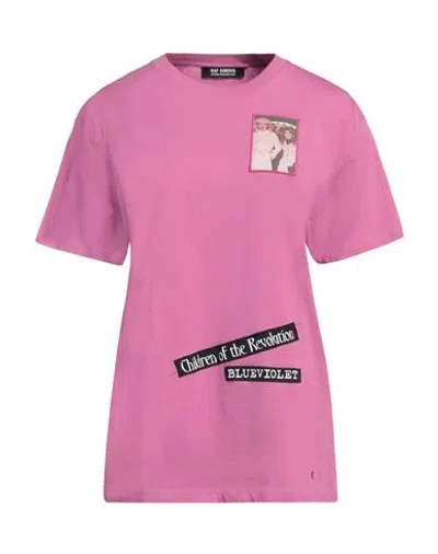 RAF SIMONS RAF SIMONS WOMAN T-SHIRT FUCHSIA SIZE L COTTON