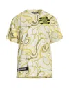 Raf Simons Hippie-inspired Allover Pattern Crew Neck T-shirt In Yellow