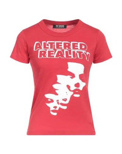 RAF SIMONS RAF SIMONS WOMAN T-SHIRT RED SIZE XL COTTON