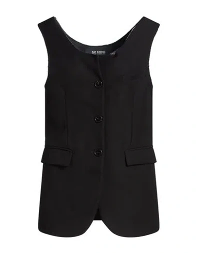 Raf Simons Woman Tailored Vest Black Size 4 Virgin Wool, Elastane