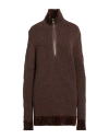 Raf Simons Woman Turtleneck Brown Size L Acrylic, Virgin Wool, Polyamide, Polyester, Elastane In Brown