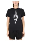 Raf Simons R Hand Sign Print T-shirt In Black