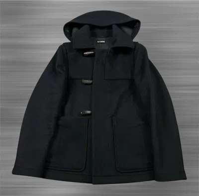 Pre-owned Raf Simons Wool Duffle Coat In Black