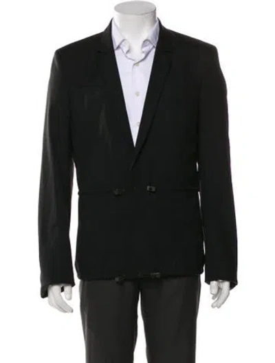 Pre-owned Raf Simons Wool Peacoat In Black