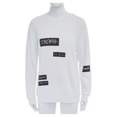 Pre-owned Raf Simons X Joyce 2015 White Abstract Patchwork Cotton Sweater Pullover Top S