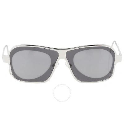 Raf Simons X Linda Farrow Grey Rectangular Unisex Sunglasses Raf19c2 50 In Grey / Silver