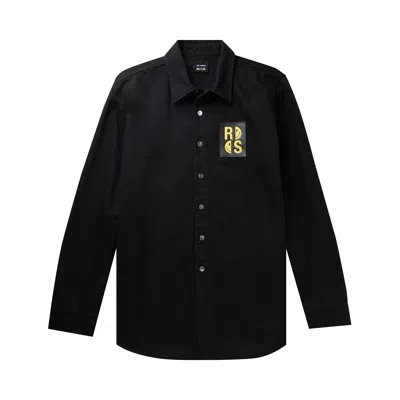 Pre-owned Raf Simons X Smiley Logo Patch Shirt 'black'