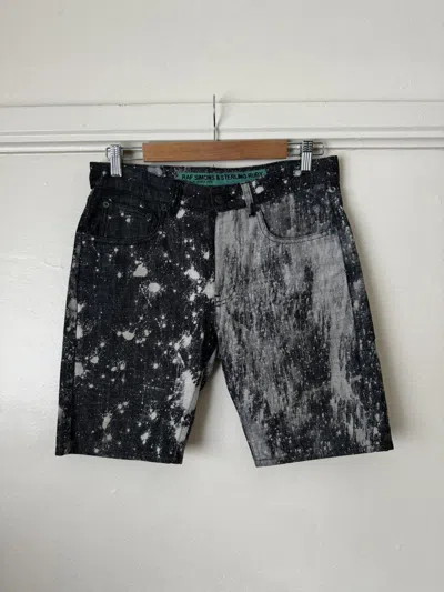 Pre-owned Raf Simons X Sterling Ruby Raf Simons / Sterling Ruby Ss10 Hand Bleached Denim Shorts In Black