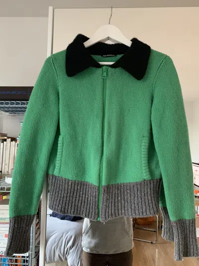 Pre-owned Raf Simons Zip Knit Aw13 In Green