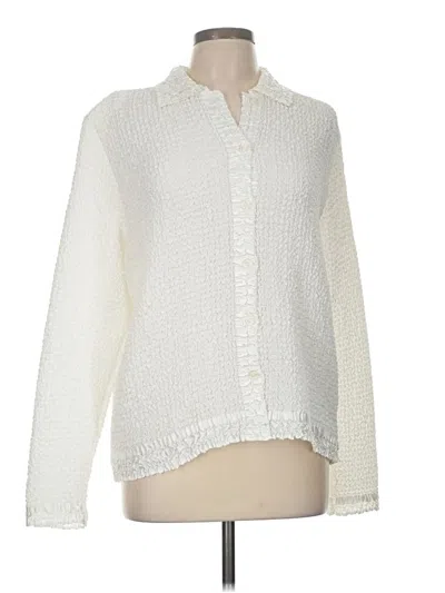 Pre-owned Rafael Long Sleeve Blouse In White