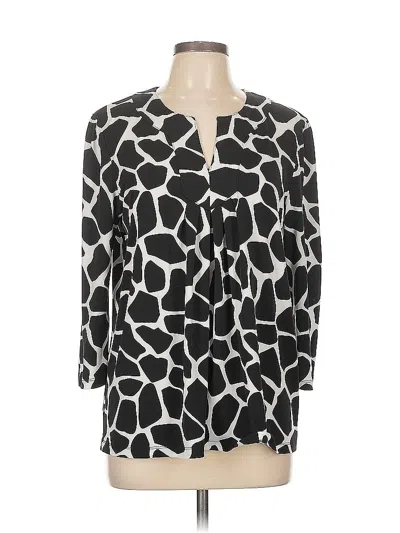 Pre-owned Rafaella 3/4 Sleeve Blouse In Black