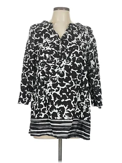 Pre-owned Rafaella 3/4 Sleeve Blouse In Black