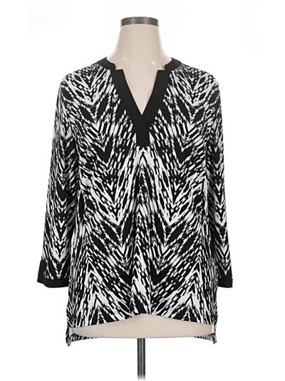 Pre-owned Rafaella 3/4 Sleeve Blouse In Black