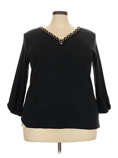 Pre-owned Rafaella 3/4 Sleeve Blouse In Black