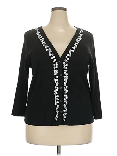 Pre-owned Rafaella 3/4 Sleeve Blouse In Black