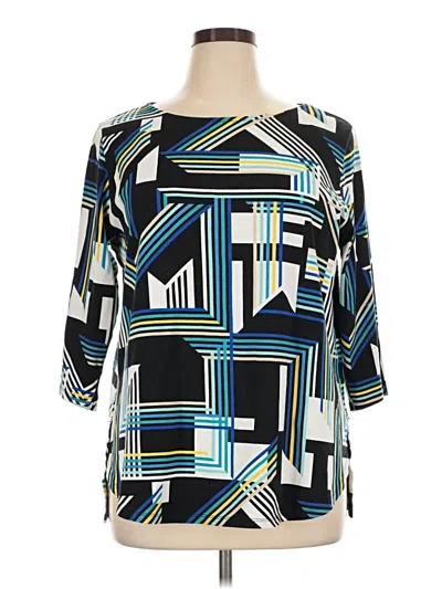 Pre-owned Rafaella 3/4 Sleeve Blouse In Black