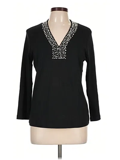 Pre-owned Rafaella 3/4 Sleeve Blouse In Black