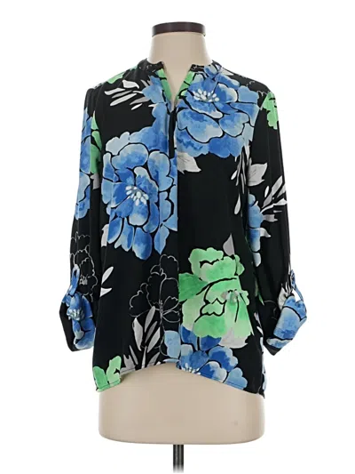 Pre-owned Rafaella 3/4 Sleeve Blouse In Blue